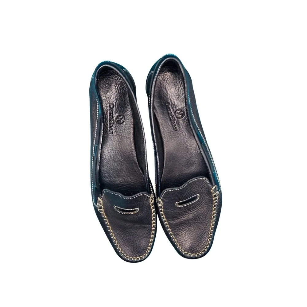 Cole Haan Black Pebbled Leather Penny Loafers w/ Air Cushion Insole 8B
